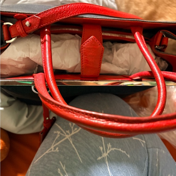 Fendi Navy Denim/Red Leather Medium 2Jours Tote - Picture 13 of 15